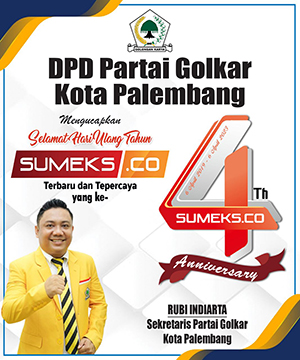 Ucapan Hut Sumeks.co ke 4 Seketaris Partai Golkar Kota Palembang Rubi Indiarta