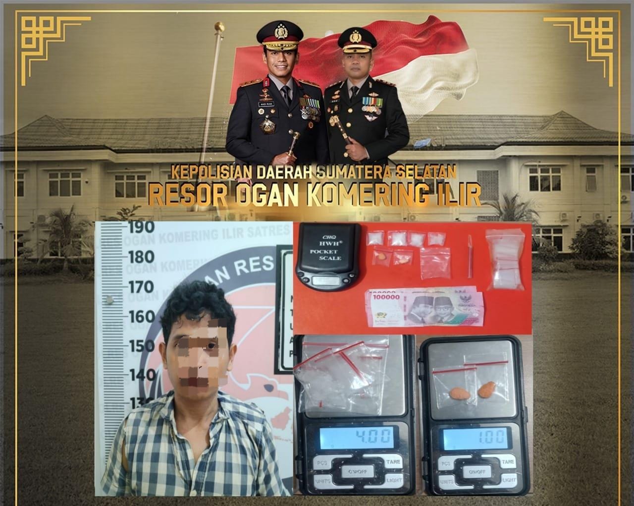 Polisi Gerebek Kampung Narkoba di Desa Mangun Jaya OKI, Satu Pelaku Diamankan