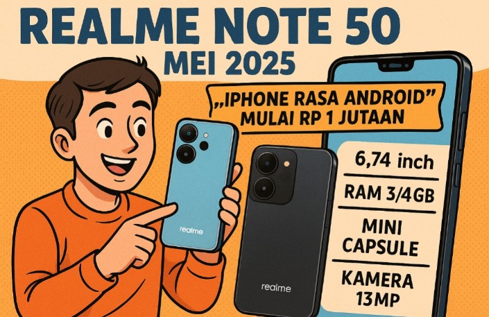 Realme Note 50, Ponsel Flagship Low Budget Bergaya Premium Tampang Mirip iPhone