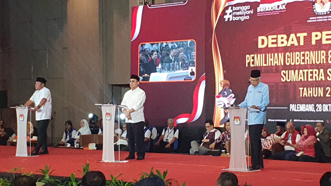 Debat Perdana Calon Gubernur dan Wakil Gubernur Sumsel Dimulai, 3 Paslon Bersaing Paparkan Visi Misi Terbaik