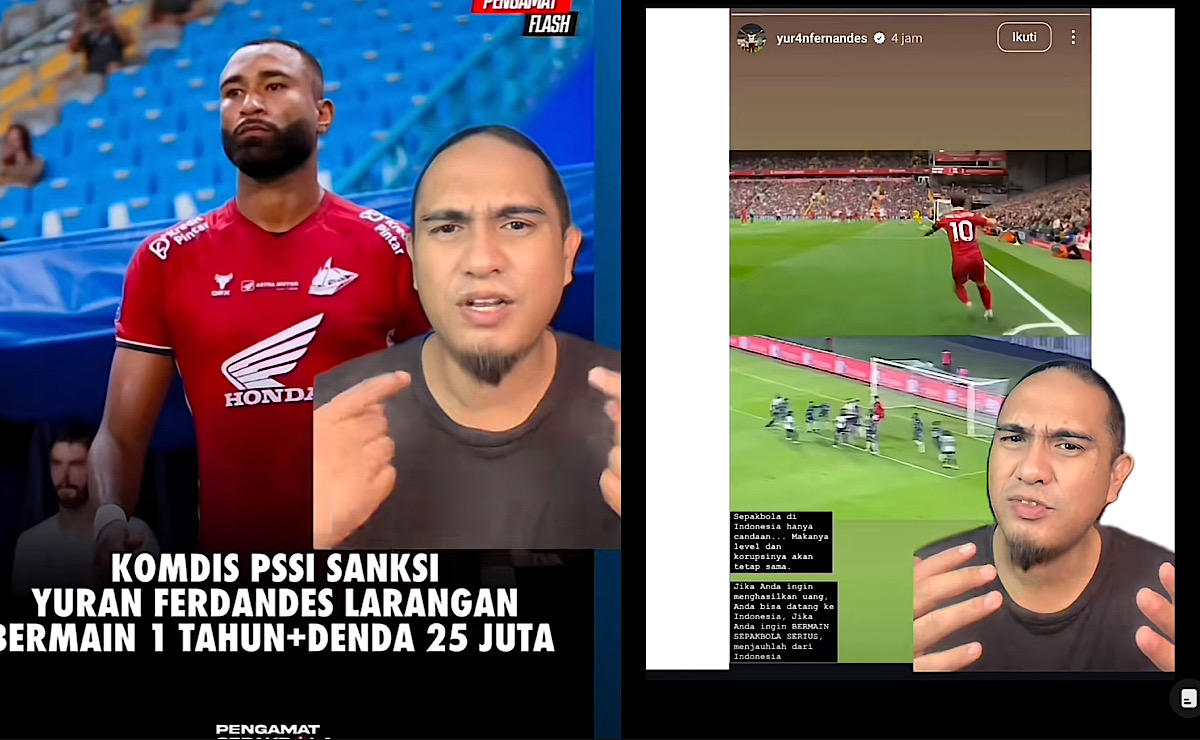 Ngeri Sanksi Buat Yuran Fernandes Kritik Tajam Wasit, Larangan Bermain 1 Tahun dan Denda Rp25 Juta