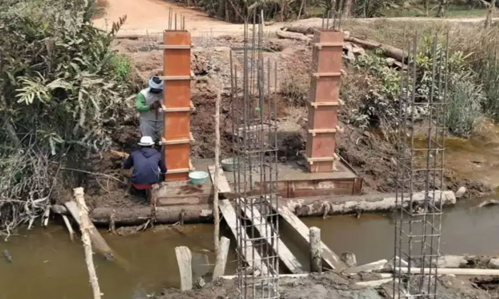 Luar Biasa, Warga Kecamatan Muara Telang Bangun 2 Jembatan Secara Swadaya