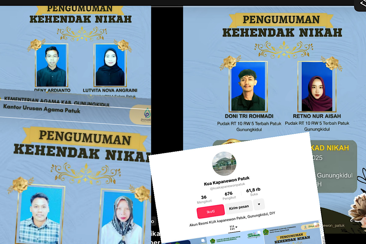 Pengumuman Kehendak Nikah KUA Patuk Bikin Netizen Debat, Supaya Tahu Laki Orang atau Bini Orang? 