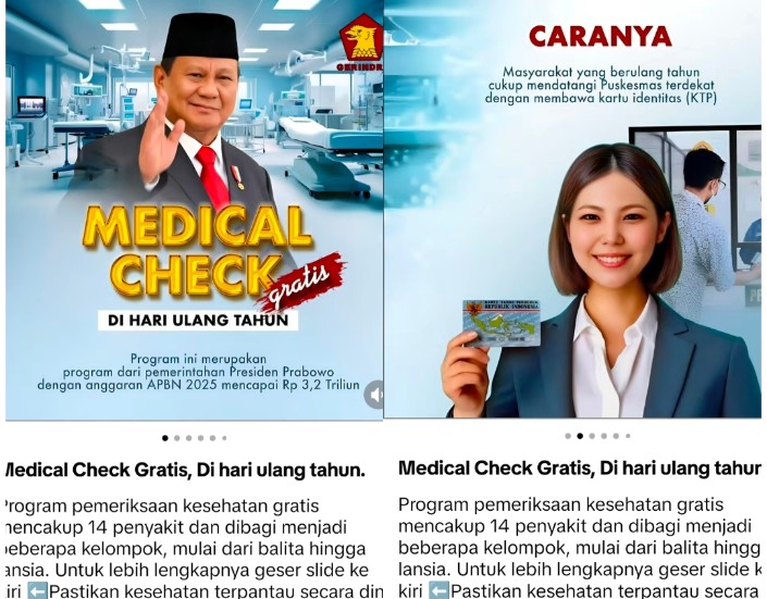 Heboh Medsos Mimin Gerindra Posting Program Medical Check-Up Gratis Saat Ultah, Benarkah?