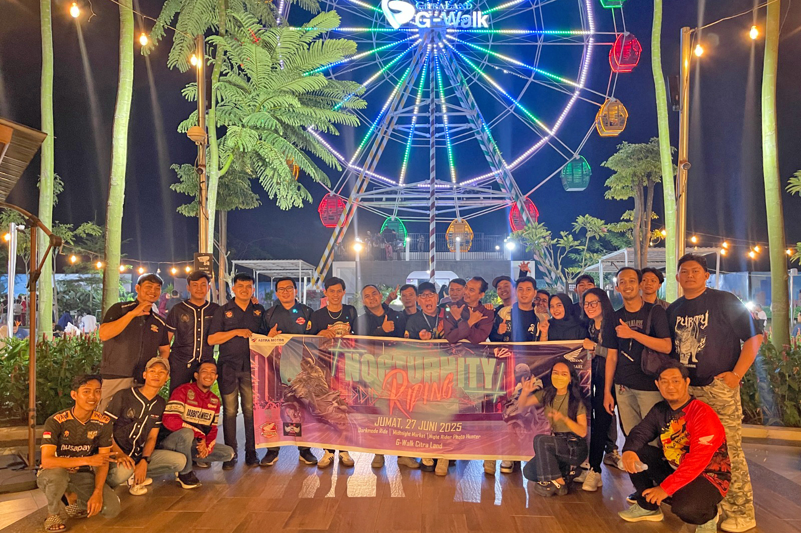 Komunitas Honda Palembang Meriahkan Nocturnity Riding, Tampilkan Performa Skutik Premium