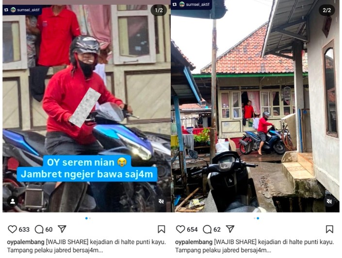 Pelaku Kriminal di Palembang Makin Meresahkan, Pelaku Jambret Ancam Pakai Sajam Korban Gegerkan Medsos 