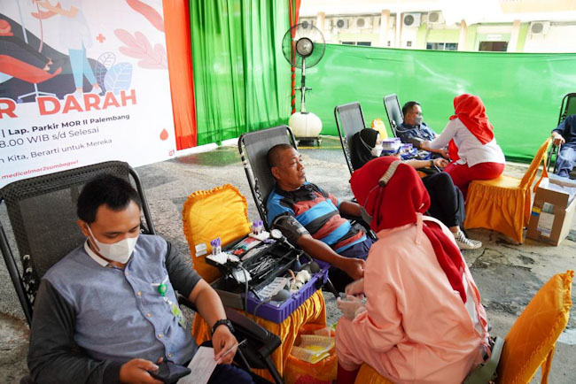 Peringati Hari Donor Darah Sedunia, Perwira Pertamina Patra Niaga Regional Sumbagsel Antusias Ikuti Donor Dara