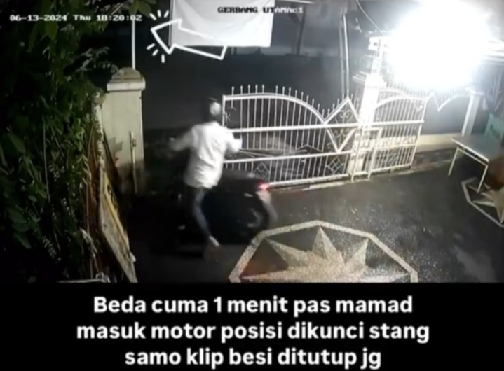 Aksi Pria Bermasker Gasak Motor Honda Beat di Kawasan Jakabaring, Korban Baru 1 Menit Tutup Pagar