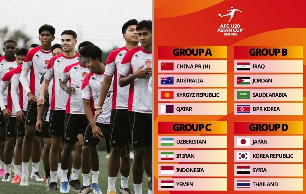 BERAT, Hasil Drawing Piala Asia U20 2025 Timnas Indonesia Tantang Juara Bertahan Uzbekistan 