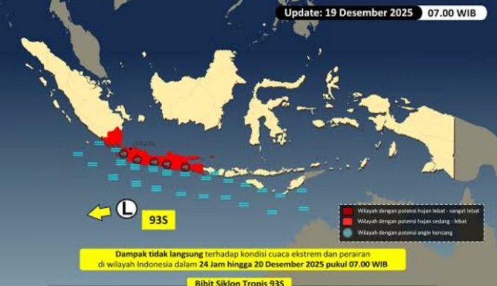 Benarkah Bibit Siklon Tropis 98S di Samudra Hindia Berdampak ke Sumatera Selatan? Ini Penjelasannya