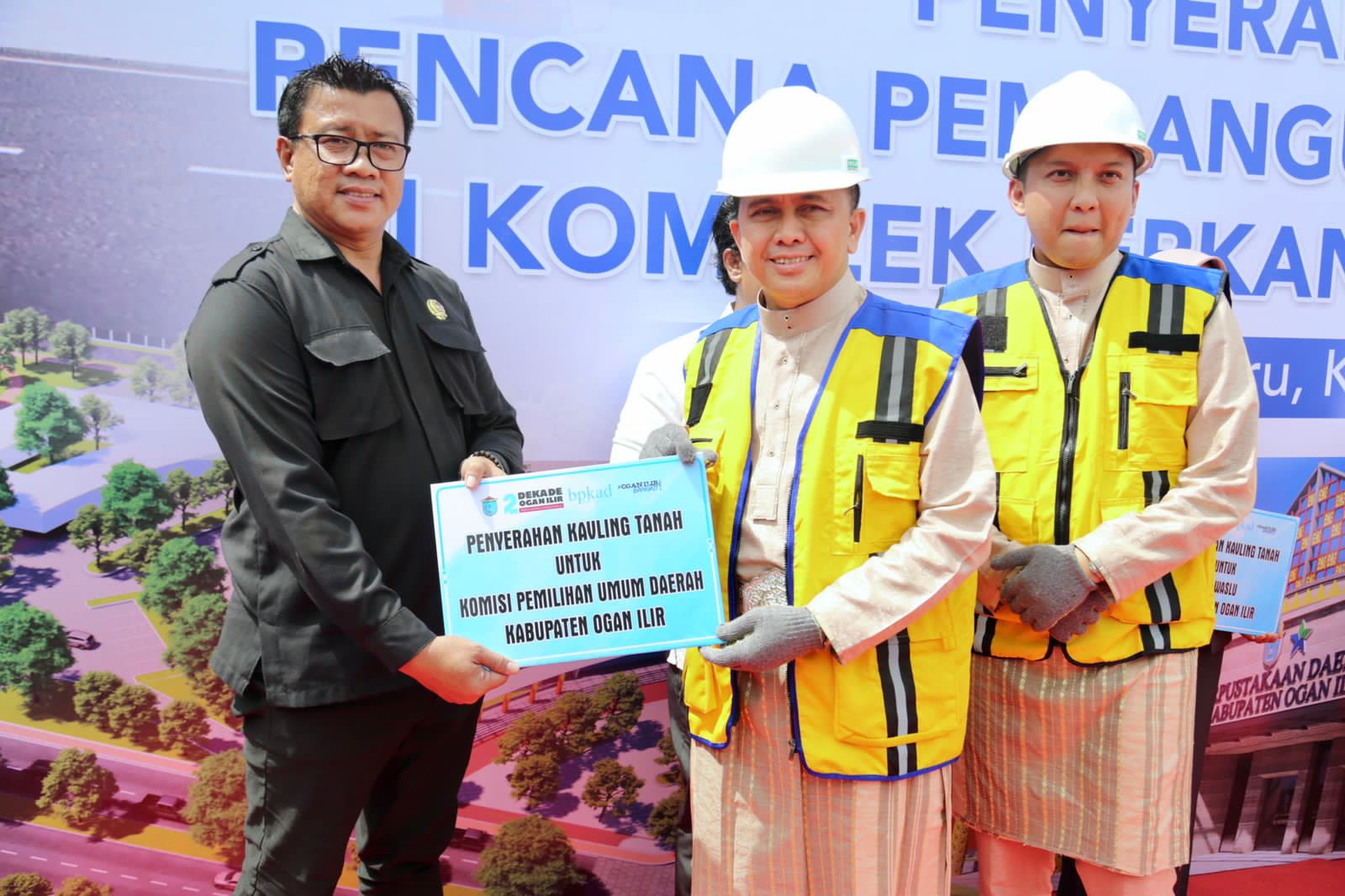 Pj Gubernur Sumsel Lakukan Peletakan Batu Pertama Pembangunan Kantor Vertikal di Ogan Ilir, Ini Harapannya