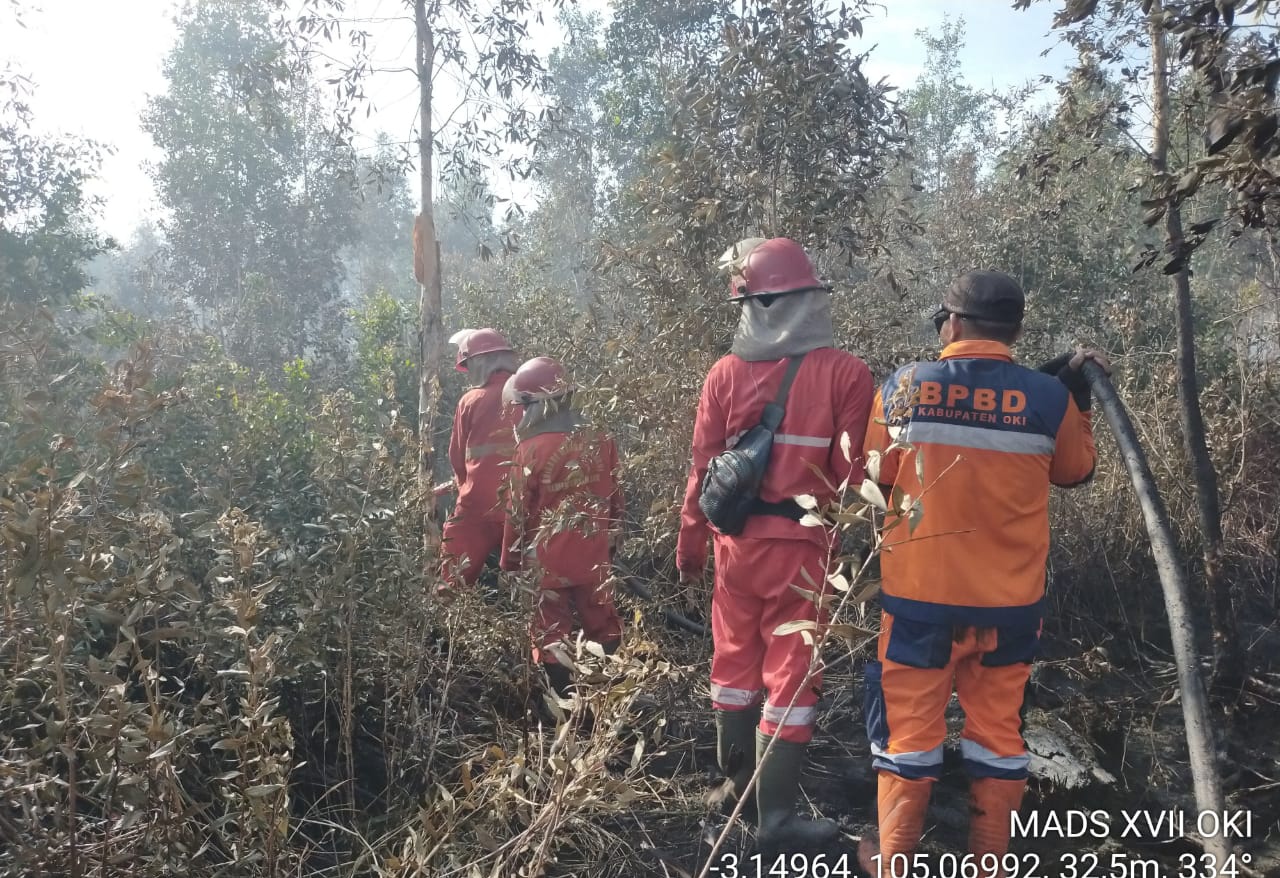 Terpantau 4 Titik Fire Spot di OKI, Lokasi Karhutla Dilakukan Pendinginan