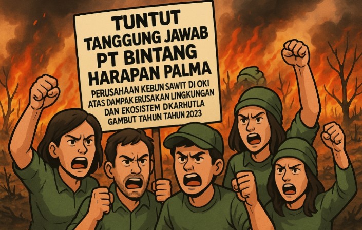 Aktivis Lingkungan Desak Penegakan Hukum Tegas Dampak Serius Karhutla PT Bintang Harapan Palma OKI