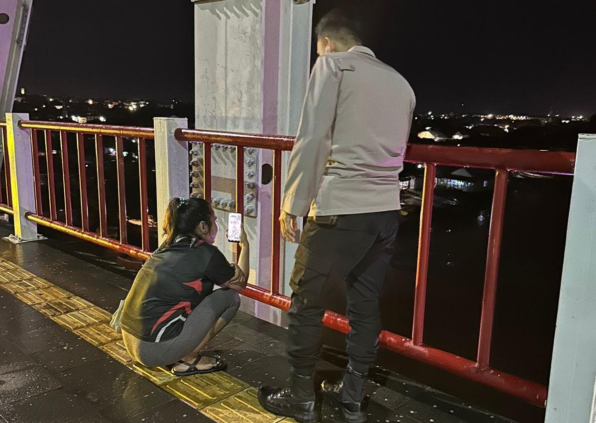 Ibu Muda di Palembang Nyaris Lompat dari Jembatan Musi VI Palembang, Diduga Berencana Ingin Bunuh Diri