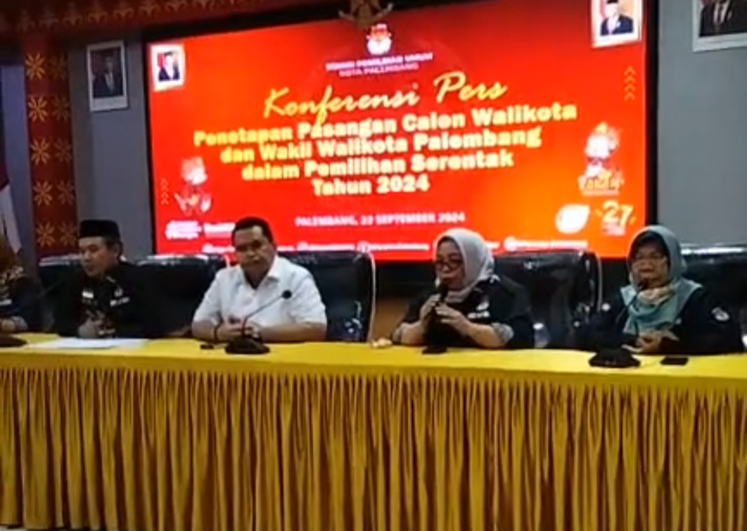 KPU Palembang Tetapkan Tiga Pasangan Calon Wali Kota dan Wakil Wali Kota untuk Pilkada 2024