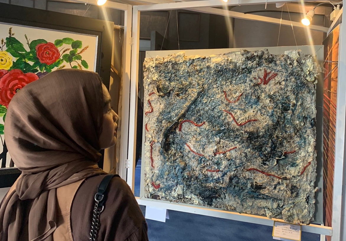  Sepekan Munggah Seni, Puluhan Lukisan Karya Seniman Dipamerkan di Loby The  Alts Hotel Palembang