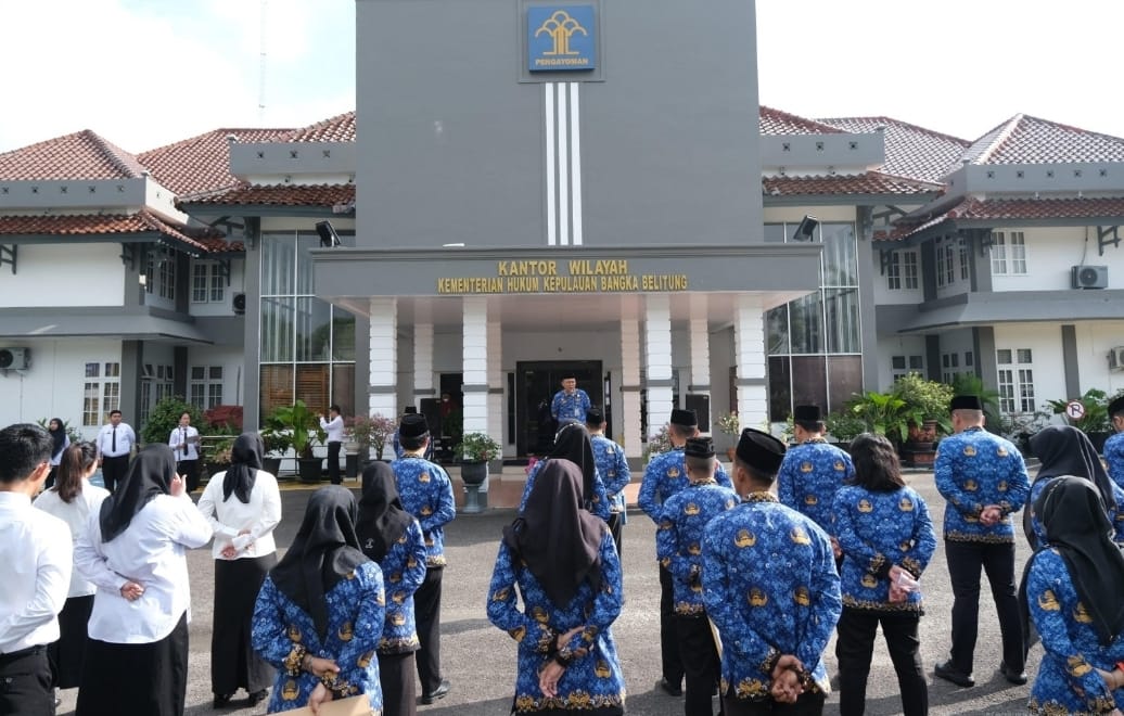 Kanwil Kemenkum Babel Tegaskan Komitmen Sosialisasi KUHP Baru dalam Apel Pagi