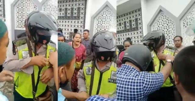 Viral Video Oknum Polisi Diduga Palak Wanita di Medan Dikeroyok Warga