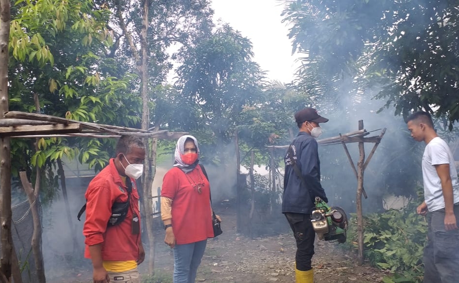 Cegah Penyebaran DBD, Puskesmas Tanjung Batu Lakukan Fogging