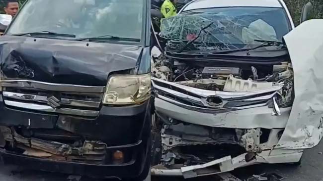Kecelakaan Beruntun di Muara Beliti, 3 Mobil Ringsek Berat