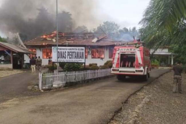 Hari Libur, Kantor Dinas Pertanian Seluma Terbakar