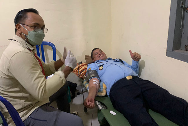 Sambut Hari Bakti Pemasyarakatan ke-58, Lapas Sekayu Kanwil Kemenkumham Sumsel Gelar Donor Darah