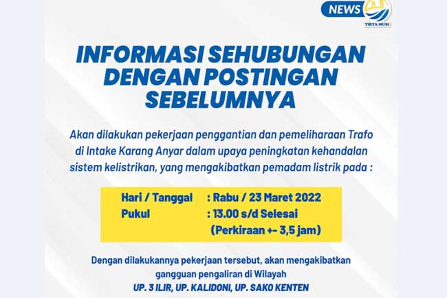 PDAM Lakukan Perbaikan, Wilayah ini Terganggu Pelayanan Air Bersih