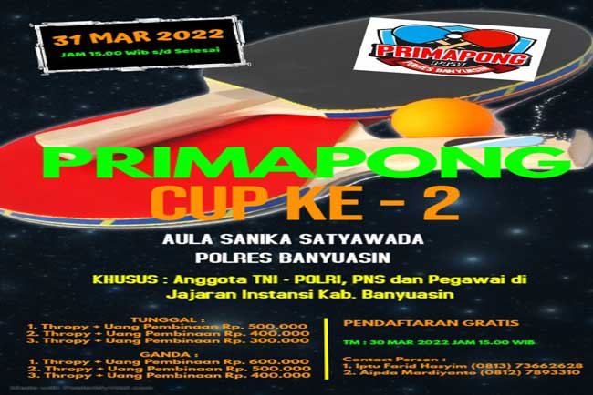 Yuk, Ikuti PrimaPong Cup II