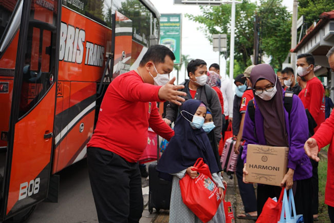Peserta Mudik Bareng Kemenkumham Jakarta Tiba di Kanwil Kemenkumham Sumsel
