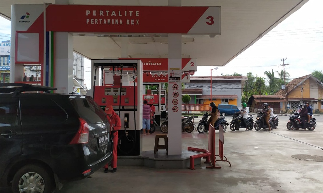 Antrian Pertalite di SPBU Kayuagung Masih Normal