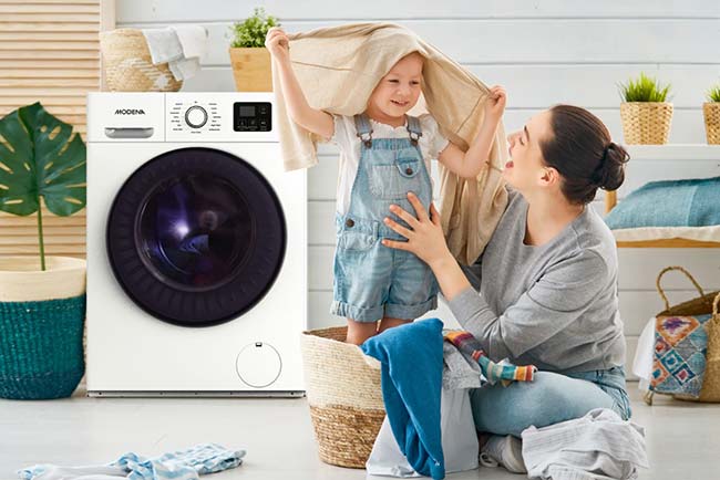 Terbaru dari Modena Washing Machine WF 1030 VDWH, 99,9 % Bacteria-Blasting Wash