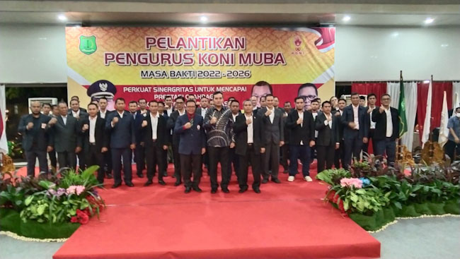 KONI Sumsel Lantik Kepengurusan KONI Muba Periode 2022-2026