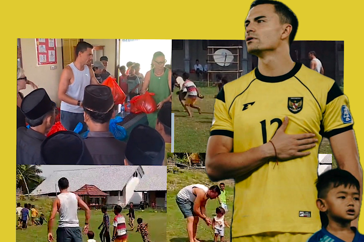 Emil Audero Terpantau Main Sepakbola Bareng Anak Yatim Pakai Bola Plastik di Lombok Tengah