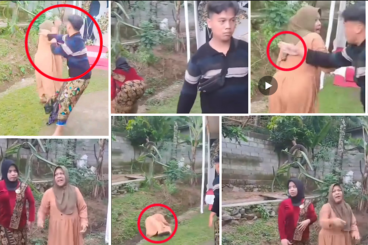 Terungkap, Pria Dorong Emak-emak Bongkar Janda 3 Kali Ternyata Agus, Adik Pengantin Perempuan