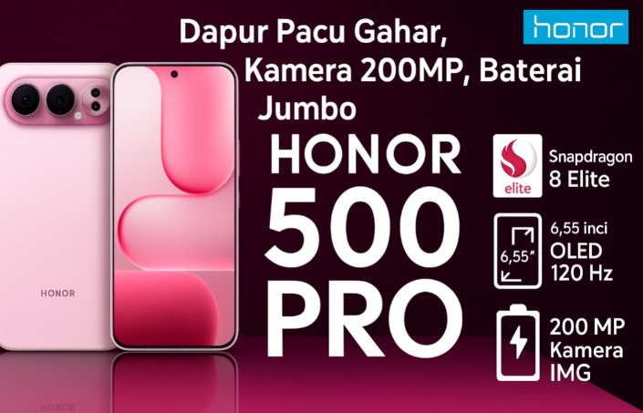 HONOR 500 Pro: Dapur Pacu Gahar, Kamera 200 MP, dan Baterai Jumbo Siap Guncang Pasar Ponsel Premium