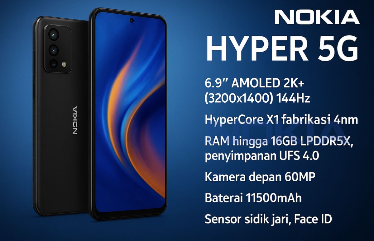 Nokia Hyper 5G: Flagship  dengan Kamera 200MP dan Chipset HyperCore X1, Performa Kelas Super?