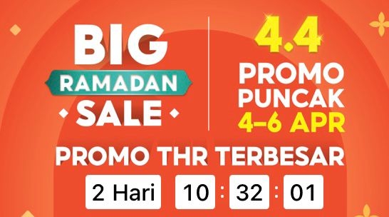 Dua Hari Lagi! Shopee Big Ramadhan Sale 4.4, Hadirkan Promo Terbesar se-Indonesia
