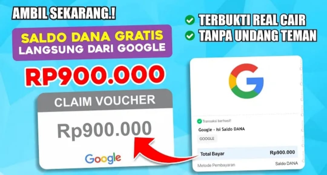 Ambil Sekarang! Saldo DANA Gratis Rp 900.000 Langsung dari Google, Tanpa Download Aplikasi Apapun