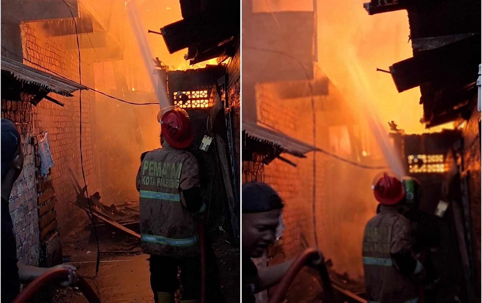 Jelang Magrib Rumah Panggung di Kawasan Padat Penduduk Kota Palembang Ludes Terbakar