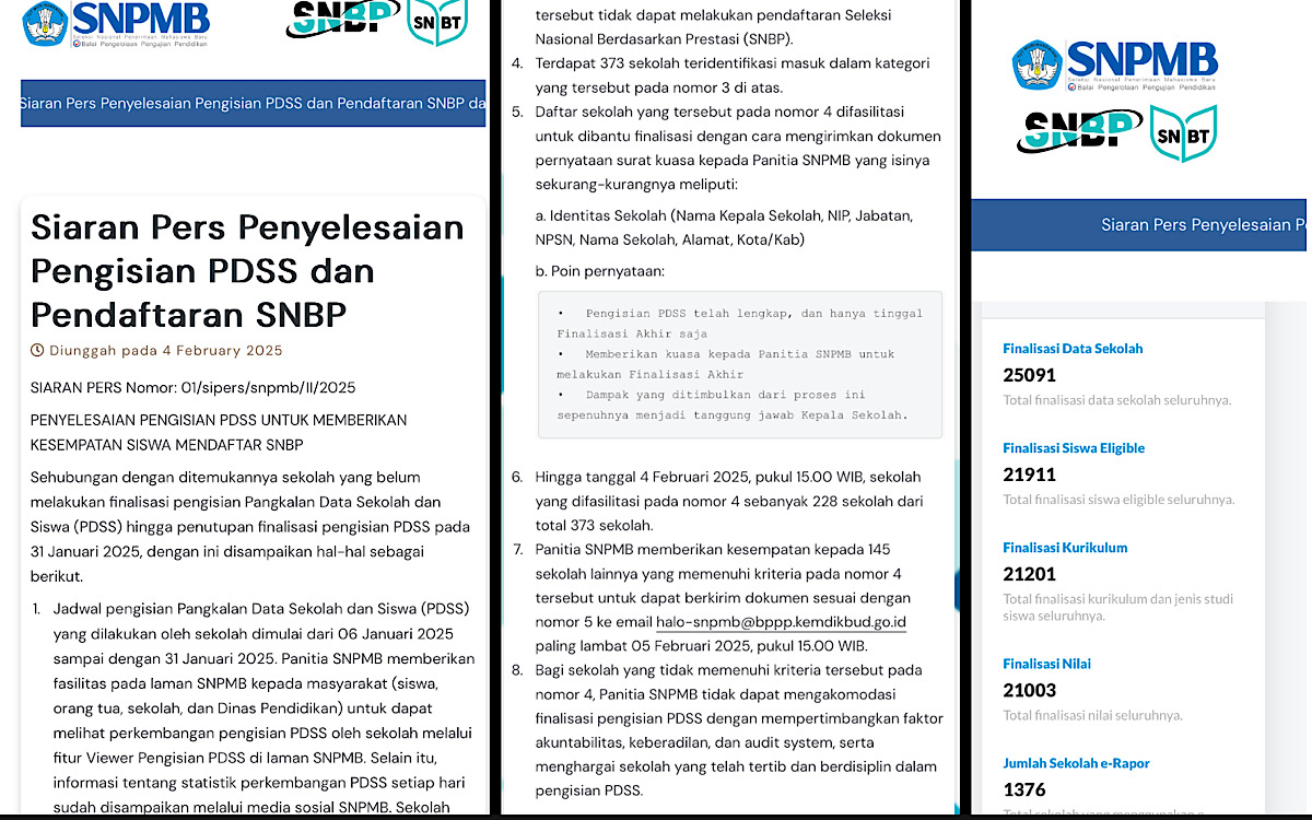 UPDATE, Jelang Pukul 15 Perpanjangan Finalisasi PDSS, Siang Ini Tetap 20 Sekolah di Palembang ‘Tidak Selesai’