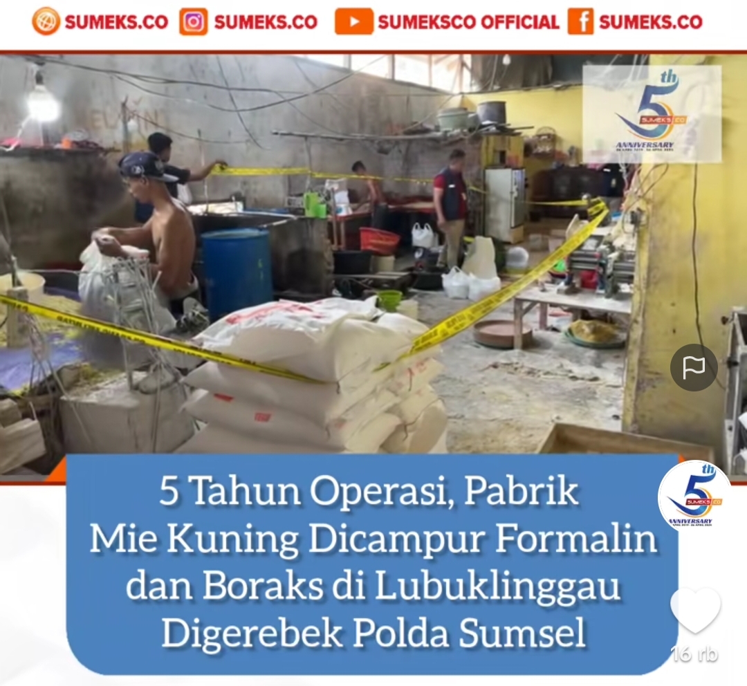 Edarkan Mie Berformalin di Pasar Lubuklinggau, Terdakwa Maryana Terancam 2 Tahun Penjara