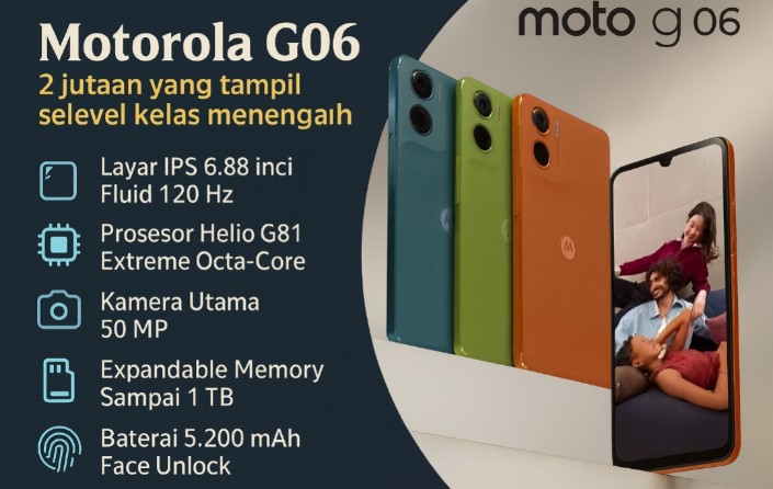 Moto G06 Hadir dengan Fitur Bukan Kaleng-Kaleng: Ponsel 2 Jutaan yang Tampil Selevel Kelas Menengah