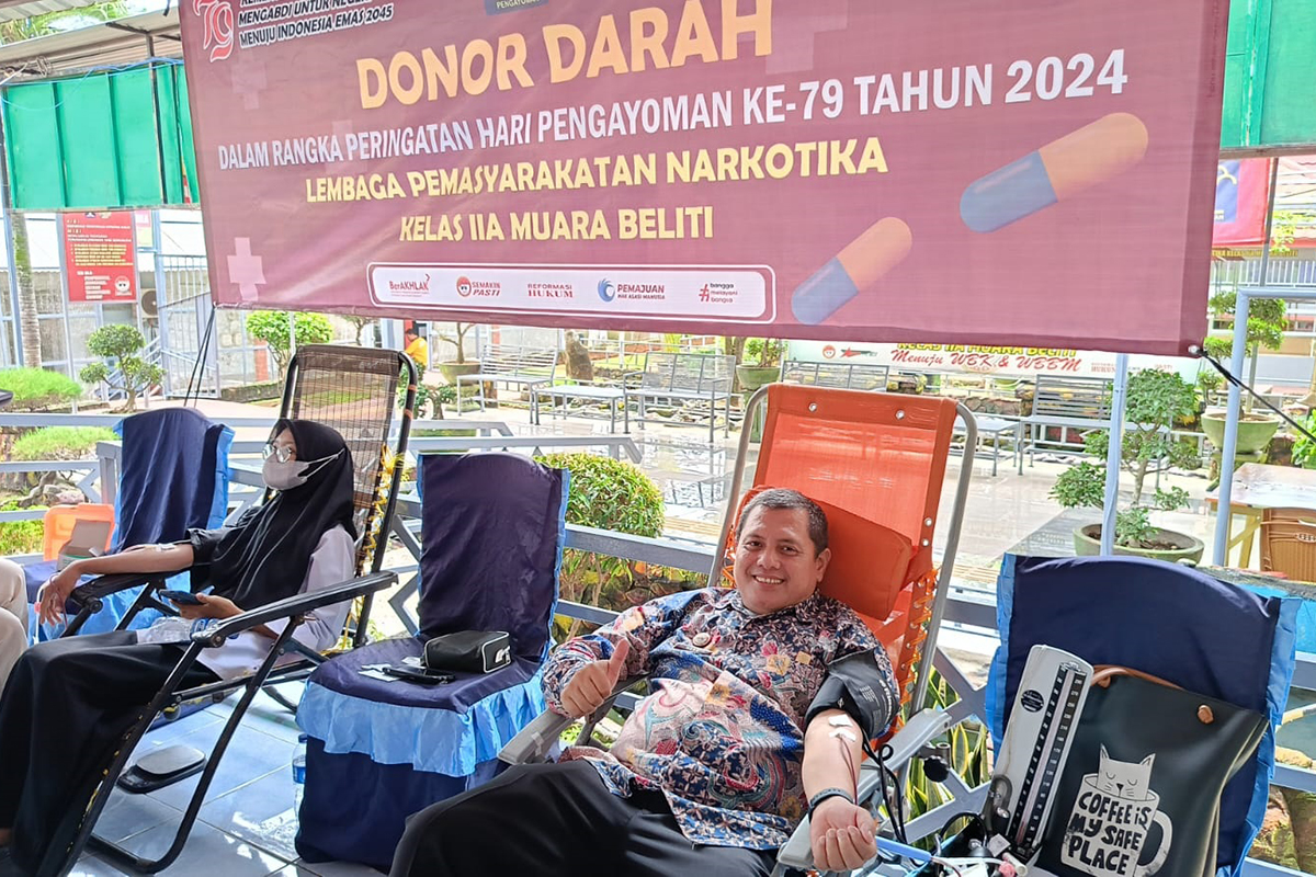 Rayakan HUT Pengayoman ke-79, Lapas Narkotika Kelas IIA Muara Beliti Gelar Donor Darah untuk Kepedulian Sosial