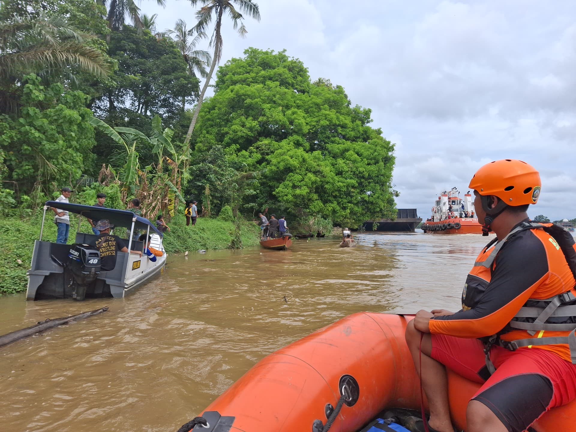 Perahu Getek Oleng, 2 Pria Lansia di Muba Hilang Tenggelam, Tim SAR Lakukan Pencarian