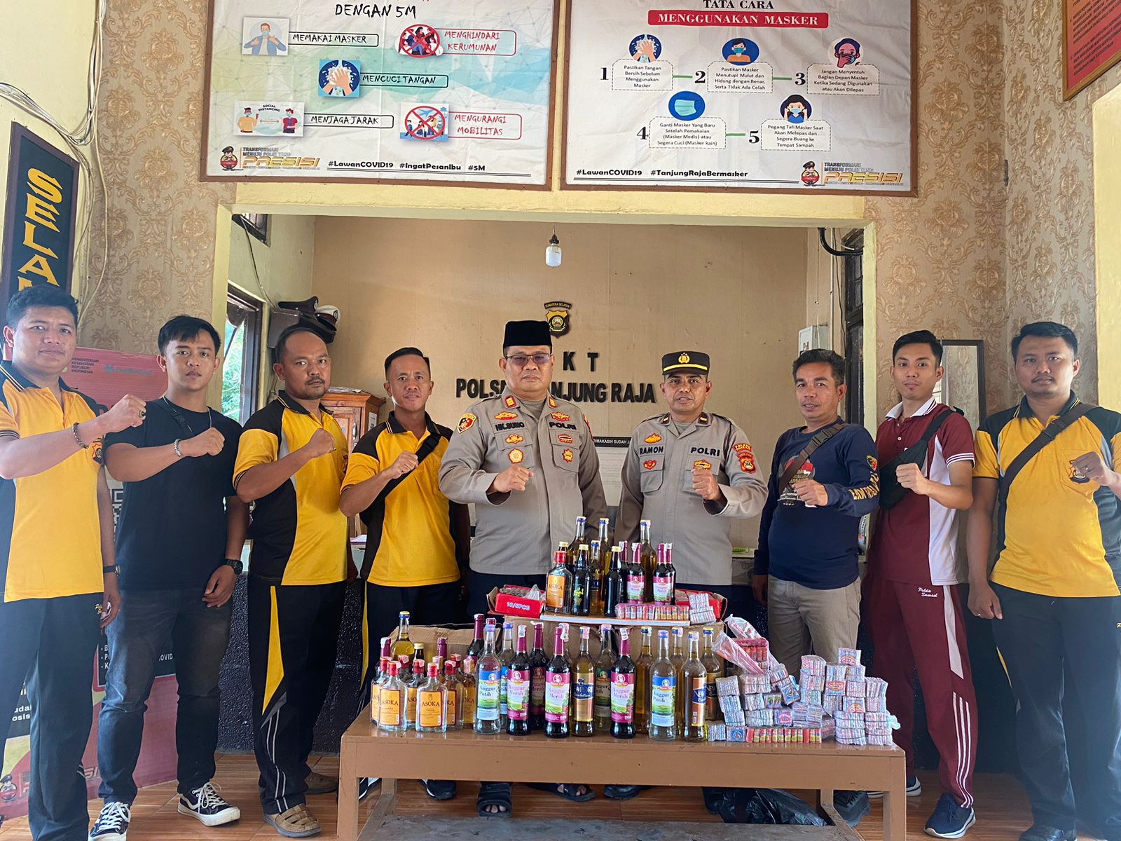 Operasi Pekat, Polsek Tanjung Raja Sita 37 Botol Miras dan 2.071 Butir Petasan Berbagai Jenis
