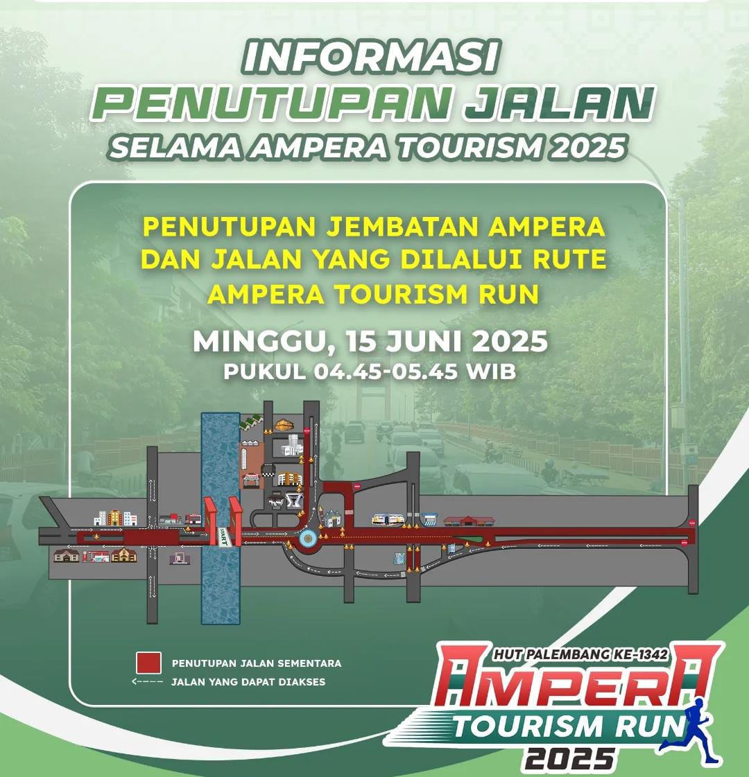 Jembatan Ampera Palembang Akan Ditutup Sementara Hari Minggu Besok, Polisi Siaga di Dua Jalan Utama