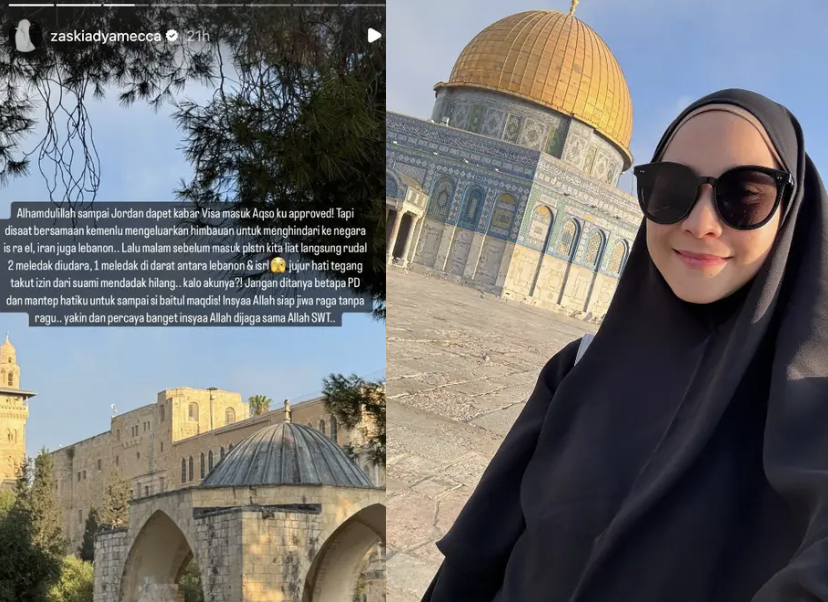 Zaskia Adya Mecca Ungkap Kesaksiannya Lihat 2 Rudal Meledak di Udara Saat Berada di Palestina