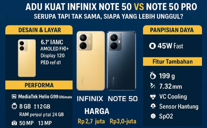 Infinix Note 50 vs Note 50 Pro: Saudara Kembar dengan Performa Berbeda, Mana yang Layak Dibeli?