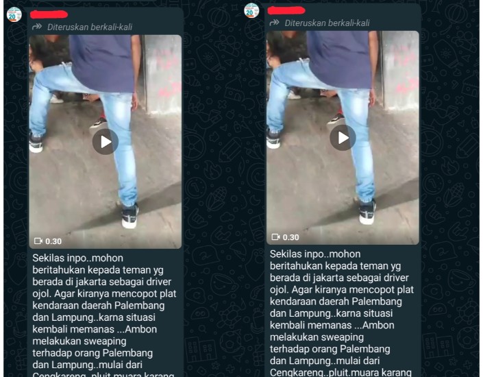 Pesan Berantai Disertai Video Penikaman Pasca Bentrok Ambon vs Palembang Dipastikan Hoaks