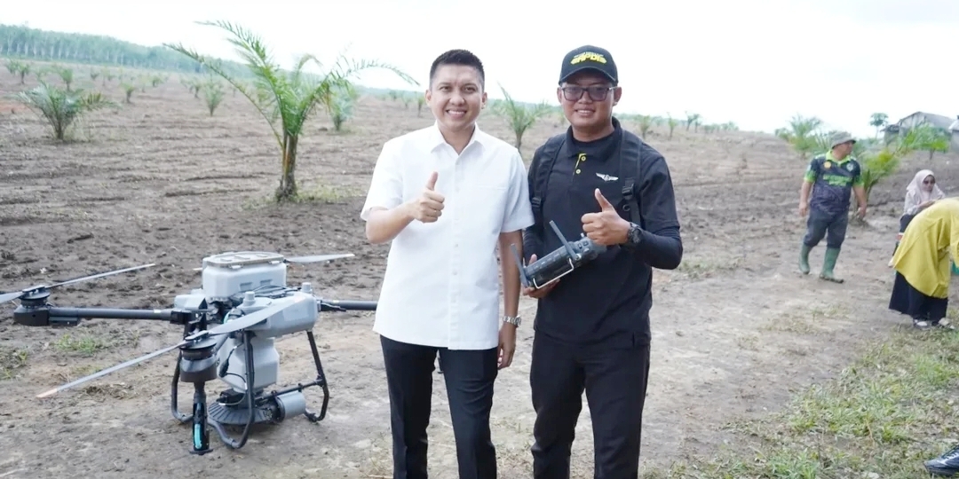 Bupati Ogan Ilir Uji Coba Penanaman Padi Gogo Gunakan Teknologi Drone, Upaya Tingkatkan Produksi